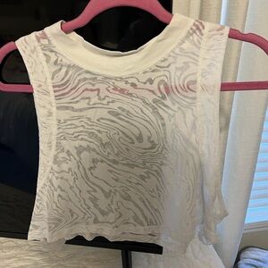 White and Gray Patterned Lululemon Women's Top
